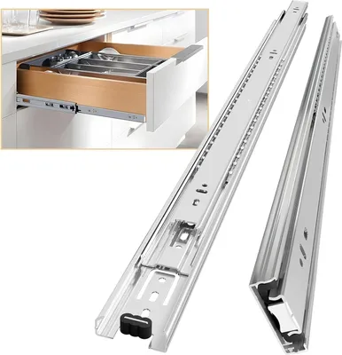 Produktbild von Schubladenschienen Vollauszug 506 mm Silber 45KG Tragkraft Kugellager Strapazierfähig Seitenmontage 1 Paar