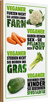 Produktbild von Holzschild Spruch 20x30cm Veganer furzen nicht sterben