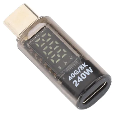 Image de Adaptateur USB Type-C 4.0 PD, recharge rapide 240 W, débit de 40 Gbps, affichage numérique 8K, détection complète du courant, de la tension et de la puissance