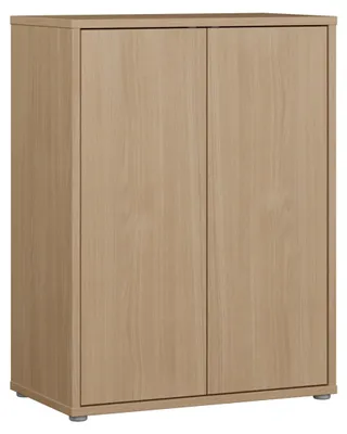 Productafbeelding van Forte ALICE SPRINGS Kommode, 70 80, modern-minimalistisch design, met 2 deuren, geschikt voor woon- of slaapkamer, gemaakt van houtvezel, met een elegante eikenhoutdecor, afmetingen: 74,5 cm breed x 99,1 cm hoog x 41,5 cm diep
