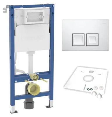 Produktbild von Geberit WC Duofix Basic UP100 mit Schallschutzset und Betätigungsplatte Delta 35 weiß