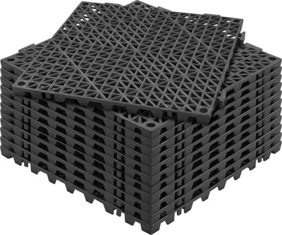 Immagine prodotto di Tappetino drenante ad incastro 30 cm x 30 cm Piastrelle antiscivolo in PVC Confezione da 12 pezzi