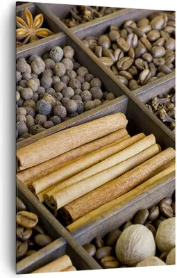 Produktbild von Bild auf Leinwand - Leinwandbild - Einteilig - Zimt Vanille Kaffee Getreide - 80x120cm - Wand Bild - Wanddeko - Wandbilder - Leinwanddruck - Wanddekoration - Leinwand bilder - Wandbild - PA80x120-2311
