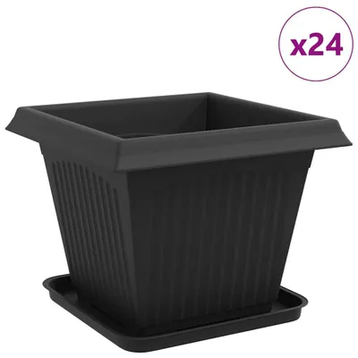 Produktbild von Blumentöpfe 24 pcs Schwarz 38 x 38 x 30 cm Kunststoff