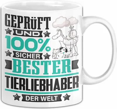 Produktbild von Tierliebhaber Geschenk Lustiger Spruch für Tierliebhaber Geschenkidee Bester Tierliebhaber Der Welt (Weiß)