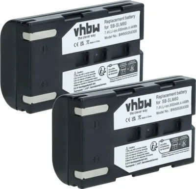 Produktbild von vhbw 2x Akku kompatibel mit Samsung SC-D6550, VP-D352i, SC-D557, VP-D352, VP-D351i, VP-D351, VP-D353 Videokamera Camcorder (600 mAh, 7,2 V, Li-Ion)