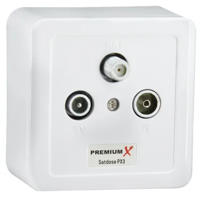 Produktbild von PremiumX PX3 Antennendose 3-Fach Enddose Antennen-Dose Aufputz Unterputz