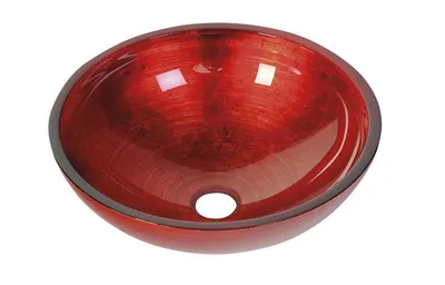 Produktbild von MURANO ROSSO IMPERO Glaswaschbecken zum Aufsetzen, Durchmesser 40cm, Rot