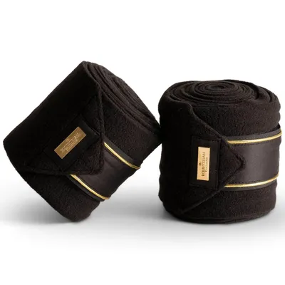Image de Bandages en polaire Equestrian Stockholm, couleur noire et or