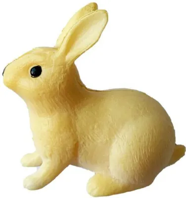 Image de Habarri | Figurine miniature - Figurine pour maison miniature - Lapin jaune assis - Figurine pour enfants à partir de 3 ans