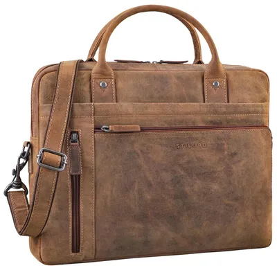 Image de Sac bandoulière en cuir pour ordinateur portable, 16 pouces, pour hommes