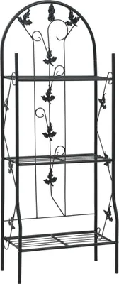 Obrázek produktu pro Stojan na květiny se 3 policemi černý 52 x 28 x 128 cm železo
