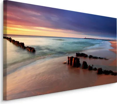 Produktbild von Fabelhafte Canvas LEINWAND BILDER 120x80 cm XXL Kunstdruck Natur Meer Strand Himmel