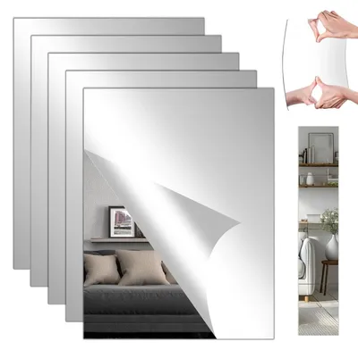 Productafbeelding van Set van 5 Spiegeltegels 20 x 30 cm Zelfklevend