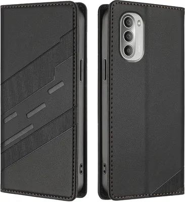 Obrázek produktu pro Pouzdro pro Motorola Moto G51 5G,Polyuretankožené peněženkové pouzdro s přihrádkou na karty a funkcí stojánku Schwarz