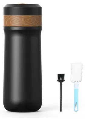 Obrázek produktu pro French press kávovar na cesty, dvouvrstvá filtrační síťka, dvoustěnný, vakuově izolovaný hrnek z nerezové oceli na kávu, čaj, přenosný french press hrnek na cesty do kanceláře