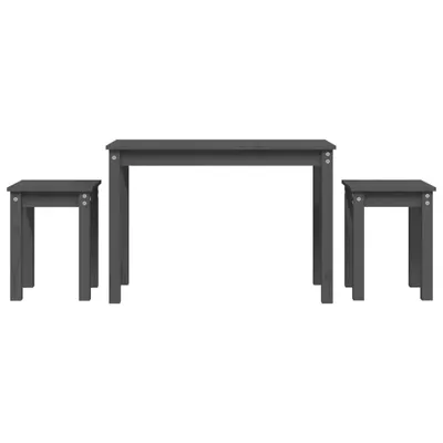Produktbild von Satztische 3 Stk. Grau Massivholz Kiefer
