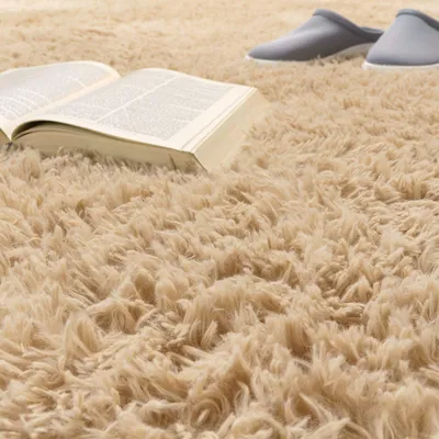 Produktbild von Hochflor Teppich Shaggy waschbar Unifarben Schlafzimmer schmutzabweisend Beige Rund 200D | 100% Polyester | Florhöhe: 33 mm | pflegeleicht