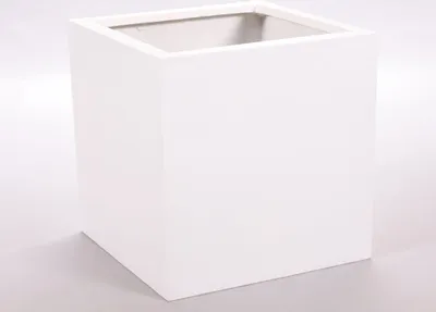 Produktbild von Elegant Einrichten Fiberglas Pflanzkübel quadratisch 40x40x40cm Perlmuttweiß, wasserdicht, UV-beständig und frostsicher, Epoxidharzbeschichtung, ca. 8 kg für Garten & Terrasse