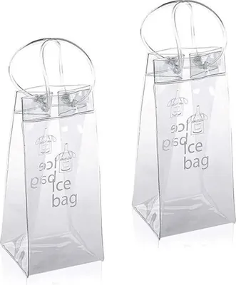 Produktbild von Wein-Eisbeutel-Kühler, Kühler mit Griff, 2 Stück, Eiskübel, Champagner-Eisbeutel, transparenter PVC-Weinbeutel für Bier, 7