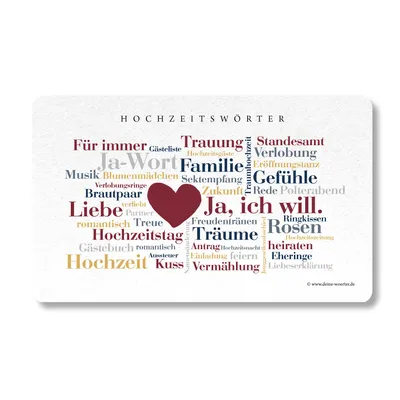 Produktbild von Frühstücksbrettchen Hochzeitswörter