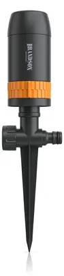 Produktbild von Brandson Flächenregner, Vielflächenregner, Sprühregner, Garten Sprinkler, 360° Rasensprenger, 6 Sprühmuster, Flächen bis 452 m², einstellbare Sprühhöhe, 12m Reichweite, Gardena kompatibel