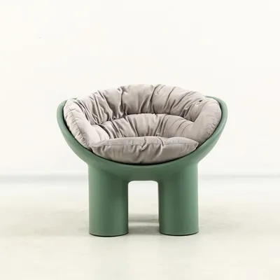 Produktbild von Elefantenbeinstuhl – Einzelsessel, Sofasessel, Relaxsessel, Rückenlehnenstuhl mit Kissen, Grün 84.2×57×62.5 cm 【BDG-2130L】
