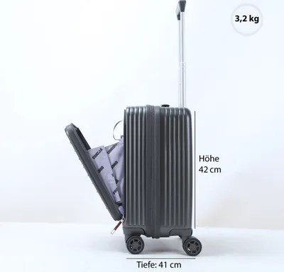 Produktbild von Gorilla Hartschalen Koffer Trolley Reisekoffer Rollkoffer Handgepäck mit 4 Zwillingsrollen , Farbe:Weiss PP08