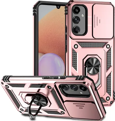 Produktbild von Galaxy A34 Hülle mit Schiebe Kamera Schutz und Ringhalter Ständer Schutzhülle für Samsung Galaxy A34 Rosa