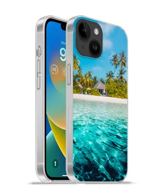 Produktbild von MuchoWow® Handyhülle Schutzhülle Hülle für Apple iPhone 14 - Softcase Strand - Palmen - Meer Silikon Softcase Handy Hülle - Mobiltelefonhülle