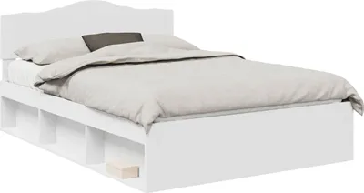 Produktbild von vidaXL Bettrahmen mit Kopfteil Weiß 140 x 200 cm Massives Kiefernholz