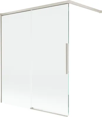 Produktbild von Mexen Rox Duschabtrennung 2-flügelig, verschiebbar 140 x 150 cm, transparent, gebürsteter Nickel - 8C9-140-003-97-00