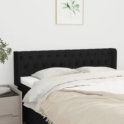 Produktbild von vidaXL Kopfteil mit Ohren Schwarz 163x16x78/88 cm Stoff