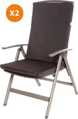 Produktbild von Stuhlkissen 2er set | Sitzkissen 110x47x4cm Schwarz | sitzkissen stuhl | stuhlkissen outdoor | sitzkissen hochlehner