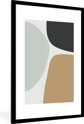 Produktbild von MuchoWow® Gerahmtes Poster Pastell - Minimalismus - Gestaltung 60x90 cm - Poster mit Schwarzem Bilderrahmen Wandposter Rahmen Foto Bilder - Dekoration - Wandposter Wohnzimmer - Hochwertig