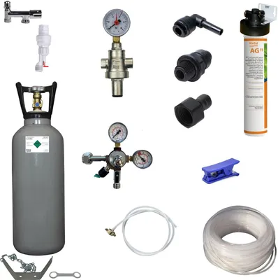 Produktbild von Anschlußpaket für Untertisch Anlage Sprudel Tafelwassergerät 6Kg CO2 OHNE Filter