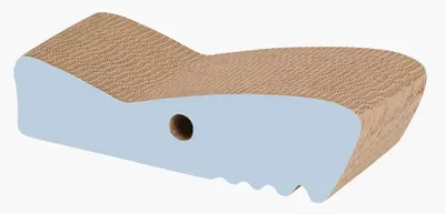 Imagen del producto de Tablero rascador para gatos Catit Zoo Scratcher, diseño de pez, superficie texturizada en forma de animal, aproximadamente 44 x 18 x 12 cm, color gris y marrón, hecho de cartón
