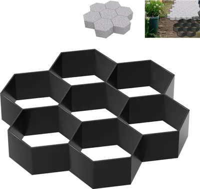 Produktbild von YUENFONG 1x Gehweg Form DIY Pflasterform 7 Kammern, Betonformen 29x28x4 cm, Garten Schablone Gehwegplatten Pflastersteine streichen, Tye E