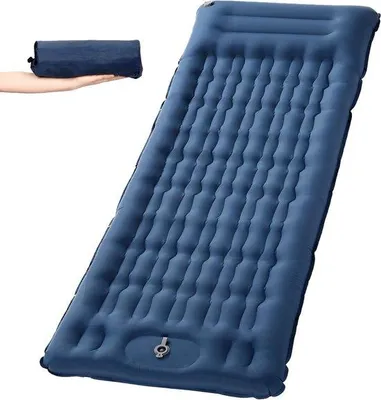 Produktbild von Luftmatratze für Camping, Selbstauflaufmatratze, 11 cm Luftmatratze, Luftbett für Camping, Luftmatratze mit Fußpumpe und Kissen für draußen
