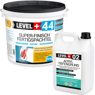 Obrázek produktu pro SUPER FINISCH polymerový tmel L+44 20kg + akrylátový základní nátěr L+02 5L sada