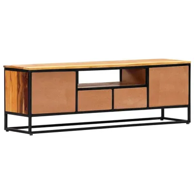 Image de vidaXL Armoire TV 120x30x40 cm Vieux bois massif et acier