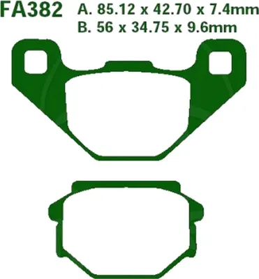 Image de Plaquettes de frein arrière pour Sachs X-Road 125, année de fabrication 2005-2007 - Plaquettes de frein EBC - Neuf