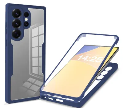 Produktbild von 360 Grad Rundum Schutz Handyhülle für Samsung Galaxy S26 Ultra Full Cover Vollschutz Case Farbe: Blau