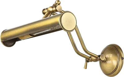 Produktbild von Bilderleuchte Messing massiv verstellbar E14 Handarbeit in Bronze Wandlampe