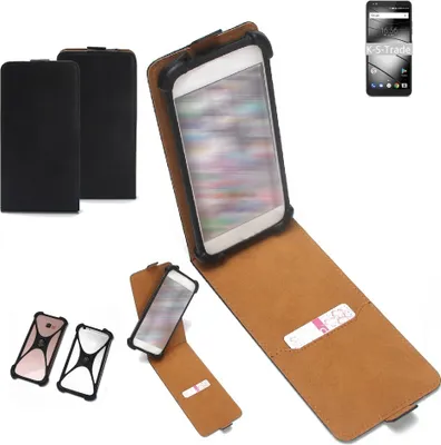 Produktbild von K-S-Trade Handyhülle Schutzhülle kompatibel mit Gigaset GS370 Case Cover Flip Style Bumper schwarz 1x