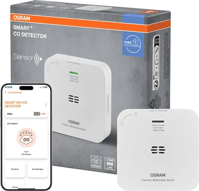 Image de OSRAM SMART+ WIFI Détecteur de monoxyde de carbone en blanc, pack de 1, EN 50291, protection IP20, convient pour l'intérieur