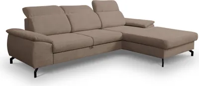 Produktbild von VENASI MALIBU Rechts Ecksofa mit Schlaffunktion und Bettkasten Sofa L Form Eckcouch Schlafsofa BRAUN