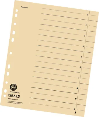 Produktbild von Trennblätter, 24 x 30cm, 180g/m², Lochrand hinterklebt, 100er chamois