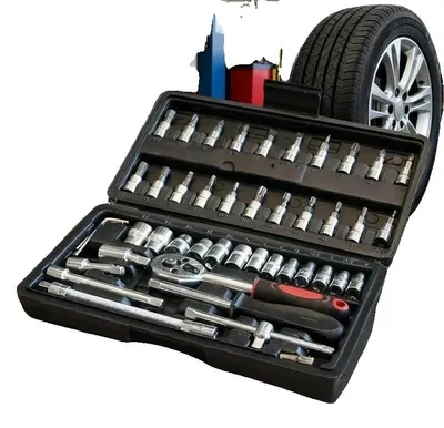 Immagine prodotto di Set di attrezzi per riparazioni auto, set da 46 pezzi, design ergonomico, nero