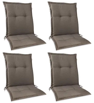 Immagine prodotto di Beautissu, set da 4 cuscini premium per sedie da giardino con schienale basso, 105x50x7 cm, color taupe